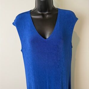 Chico's Travelers Elegant V Neck Sleeveless Slinky Dress Women’s Size 1 (M/8)